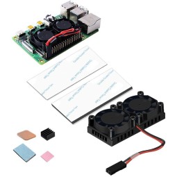 Kit de Refroidissement à Double Ventilateur pour Raspberry Pi 3/2, modèle B, Compatible NESPI Case Plus V1.0 Pas pour Pi 3B +)