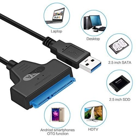 Boîtier de HDD SSD Adaptateur 2,5 pouces SATA vers USB 3.0 Boîtier