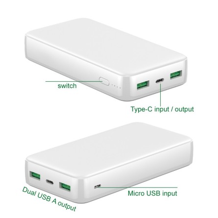 Batería externa de carga rápida de 20 000 mAh (USB-C™ PD, QC 3.0)
