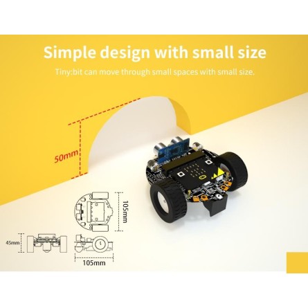 Yahboom Tiny:bit voiture robot intelligente compatible avec la carte Micro:bit V2/1.5