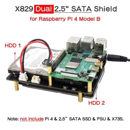 Storage expansion card for Raspberry Pi 4 model B