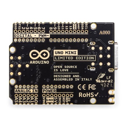 Arduino UNO Mini Limited Edition board with ATmega328P microcontroller