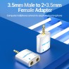 Adaptateur Audio Jack 3,5mm mâle vers 2x 3,5mm femelle