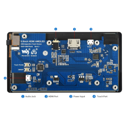 Écran tactile AMOLED capacitif 5,5 pouces