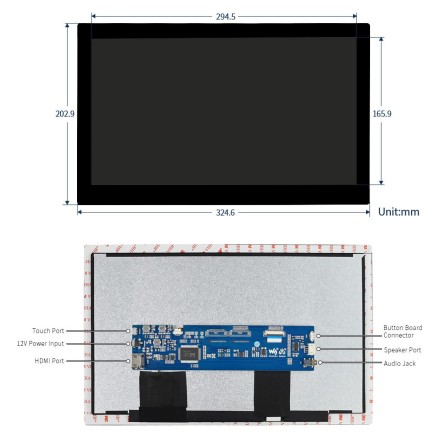 Écran LCD tactile capacitif de 13,3 pouces, 1920 × 1080, HDMI, IPS,