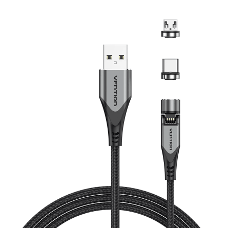 Cable Usb-c Para Lightning Y iPhone 2m Carga Rapida Vention Color Negro