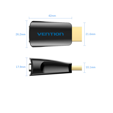 Vention Adaptateur VGA vers HDMI avec Câble Audio 3,5 mm et Câble  d'alimentation, Convertisseur VGA Mâle vers HDMI Femelle 1080P 60Hz pour  Ordinateur