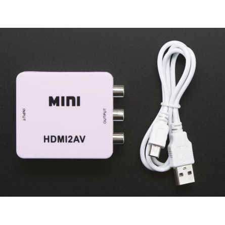 Mini Adaptateur RCA AV / HDMI Full HD 1080p - Blanc