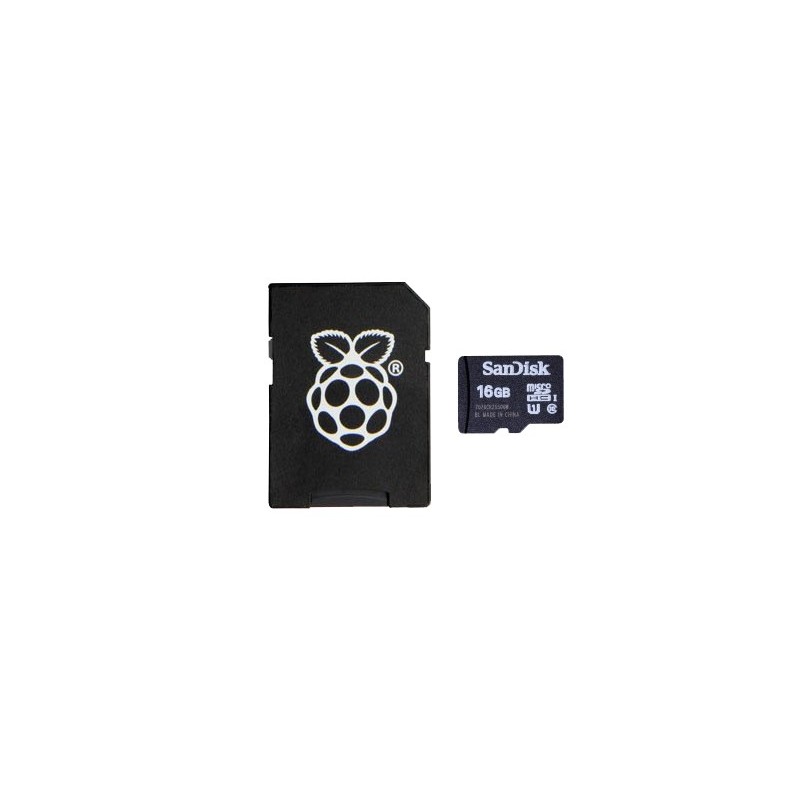 Tarjeta Micro-SD con adaptador NOOBS 16Gb clase 10