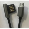 Câble de données et charge USB double face 90° vers Micro USB REMAX charge à 8 broches,